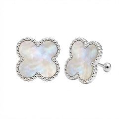 Broquel Flor Economico Esmaltado Inspirado Van C Chico Plata .925