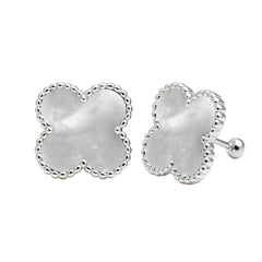 Broquel Flor Economico Esmaltado Inspirado Van C Chico Plata .925