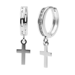 Huggies Cruz Lisa con Micro Circonias Plata .925