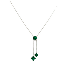 Collar Flor Inspirado Van C Corbatero Plata .925 con Rodio