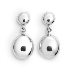 Arete Mediano Luneta Lisa Bombeada Hecho a Mano Plata .925