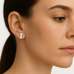 Broquel Gato Liso Plata .925