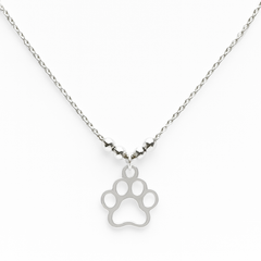 Collar Huella con Bolitas Diamantadas Plata .925