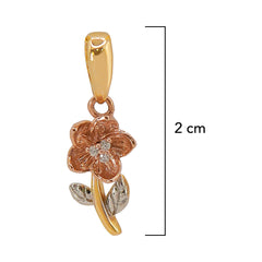 Dije Flor 3 Oros con Micro Circonias Oro 14K