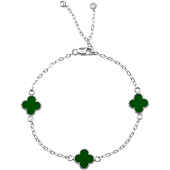 Pulsera Economica Flor Inspirada Van C Esmaltada Plata .925