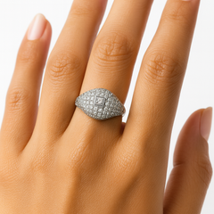 Anillo Inspirado Pan con Micro Circonias Plata .925