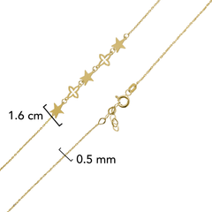 Collar Estrellas Lisas Oro 10K