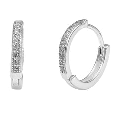 Arracada Huggies Linea de Circonia Plata .925