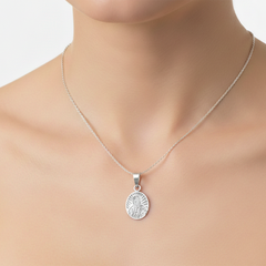 Dije Virgen de Guadalupe Ovalada de 3cm Plata .925