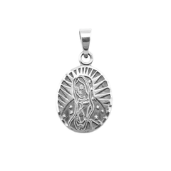 Dije Virgen de Guadalupe Ovalada de 3cm Plata .925