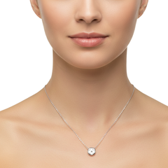 Collar Flor Inspirado Van C Madre Perla Plata .925 con Rodio