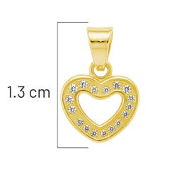 Dije Silueta de Corazon con Micro Circonias Oro 10K