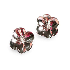 Arete Flor Sakura Grande Colección Florecer Plata .925 con Rodio