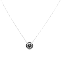Collar Circonia de 1cm con Cadena Eslabones Plata .925