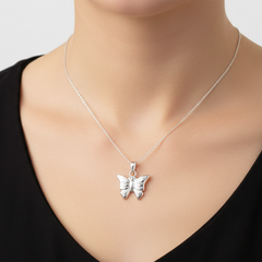 Dije Mariposa Bombeada Plata .925
