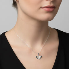 Juego Libelula Doble con Grecas y Lisa Plata .925