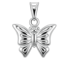 Dije Mariposa Bombeada Plata .925