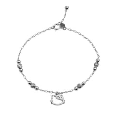 Pulsera Inspirada Kitty con Bolitas Plata .925