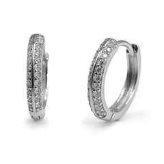 Huggies 2 Lineas de Circonias Plata .925 con Rodio