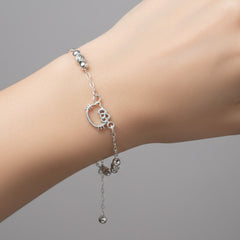 Pulsera Inspirada Kitty con Bolitas Plata .925