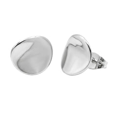 Broquel Liso Círculo Grande Ondulado Hecho a Mano Plata .925