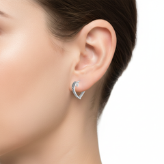 Huggies Silueta Corazon con Micro Circonias Plata .925