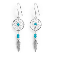 Arete Mediano Atrapa Sueños con Shakira Azul Plata .925