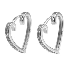 Huggies Silueta Corazon con Micro Circonias Plata .925