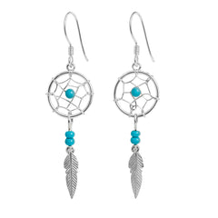 Arete Mediano Atrapa Sueños con Shakira Azul Plata .925