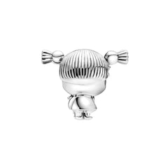 Charm Inspirado Pan 1:1 Niña con Colitas Corazón Morado Plata .925
