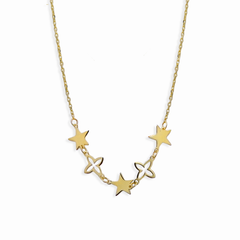 Collar Estrellas Lisas Oro 10K