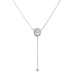 Collar Corbatero Cuarzo con Circonias Plata .925 con rodio