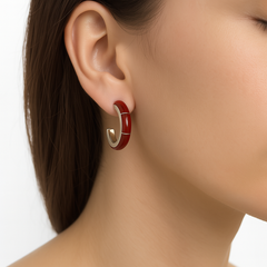 Arracada con Piedra Natural de 2.5cm Plata .925