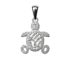 Dije Tortuga con Micro Circonias Plata .925