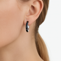 Arracada con Piedra Natural de 2.5cm Plata .925