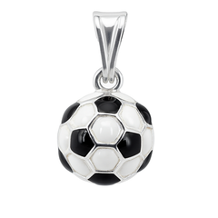 Dije Balón Esmaltado de 2cm Plata .925