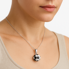 Dije Balón Esmaltado de 2cm Plata .925