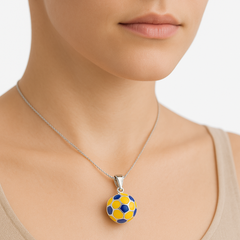 Dije Balón Esmaltado de 2cm Plata .925