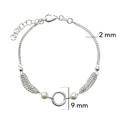 Pulsera Perla Natural con Cadena Cubana Plata .925