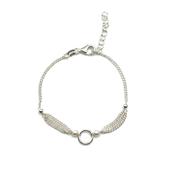 Pulsera Perla Natural con Cadena Cubana Plata .925