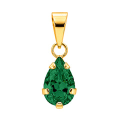 Dije Gota Circonia Verde de 1.7 cm Oro 10K