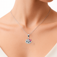 Dije Inspirado Kitty con Circonias Plata .925