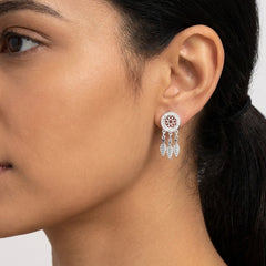 Arete Atrapa Sueños Grande con Circonias Plata .925