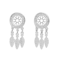 Arete Mediano Atrapa Sueños con Circonias Plata .925