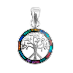 Dije Árbol de la Vida con Ópalo Plata .925