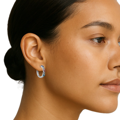 Huggies Corazones con Ojo Turco y Circonias Plata .925