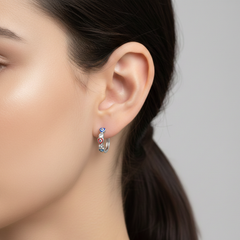 Huggies Corazones con Ojo Turco y Circonias Plata .925