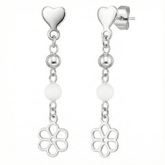 Arete Largo con Bolitas Ágata Rojas Hecho a Mano Plata .925