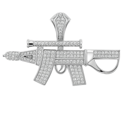 Dije de Arma con Micro Circonias Plata .925 con Rodio