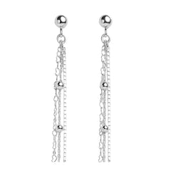 Arete Largo 3 Estilos de Cadenas Plata .925